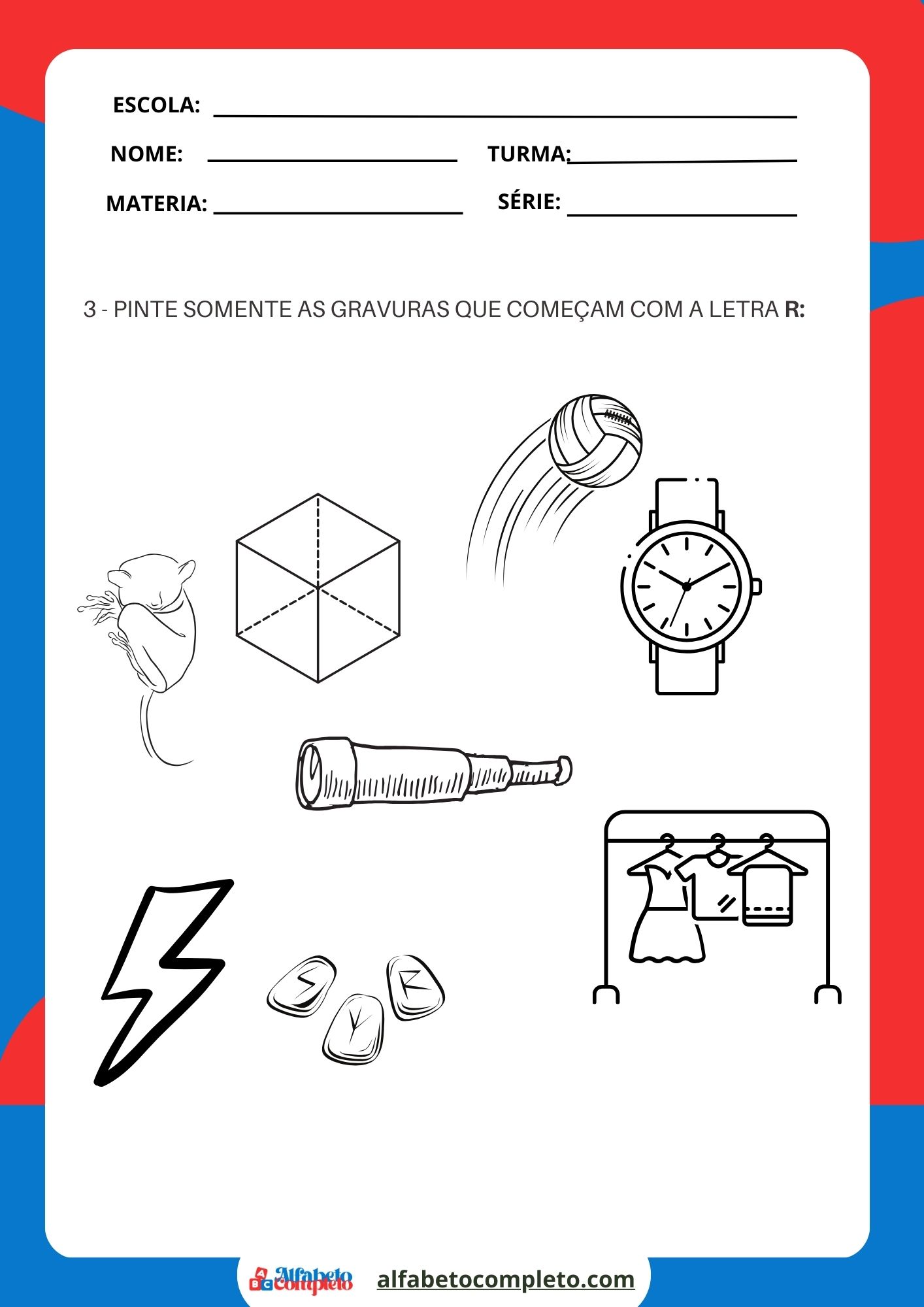 PINTE SOMENTE AS GRAVURAS