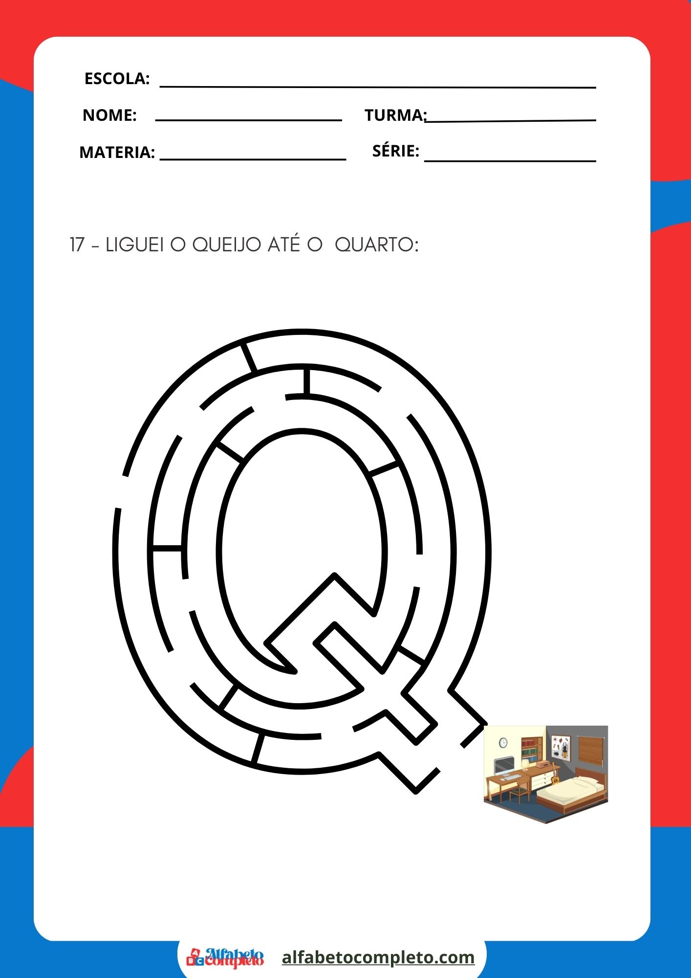 Livro de Atividades de Português com Labirinto do Alfabeto: Aprenda Brincando - Grátis para Imprimir e Incentivar o Aprendizado Infantil