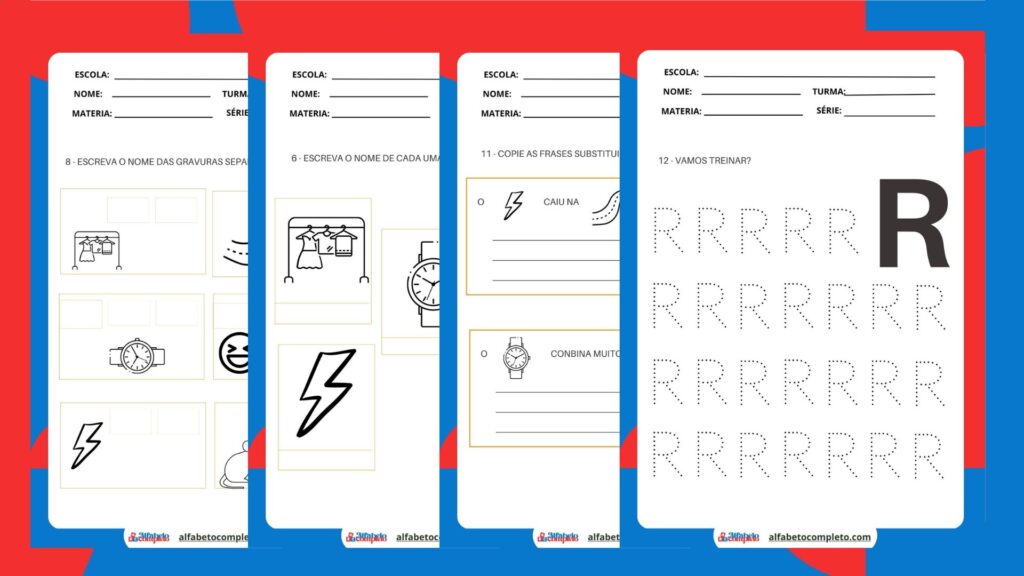 Atividades de Alfabetização Silábica com a Letra R: Recursos Educativos para Crianças em Fase de Aprendizado