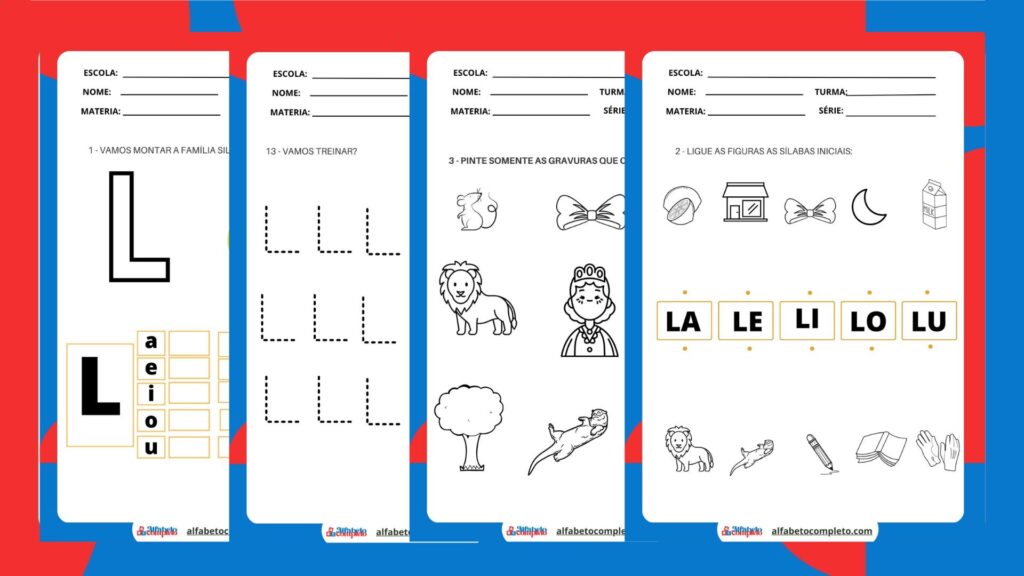 Atividades de Alfabetização Silábica com a Letra L: Recursos Educativos para Crianças