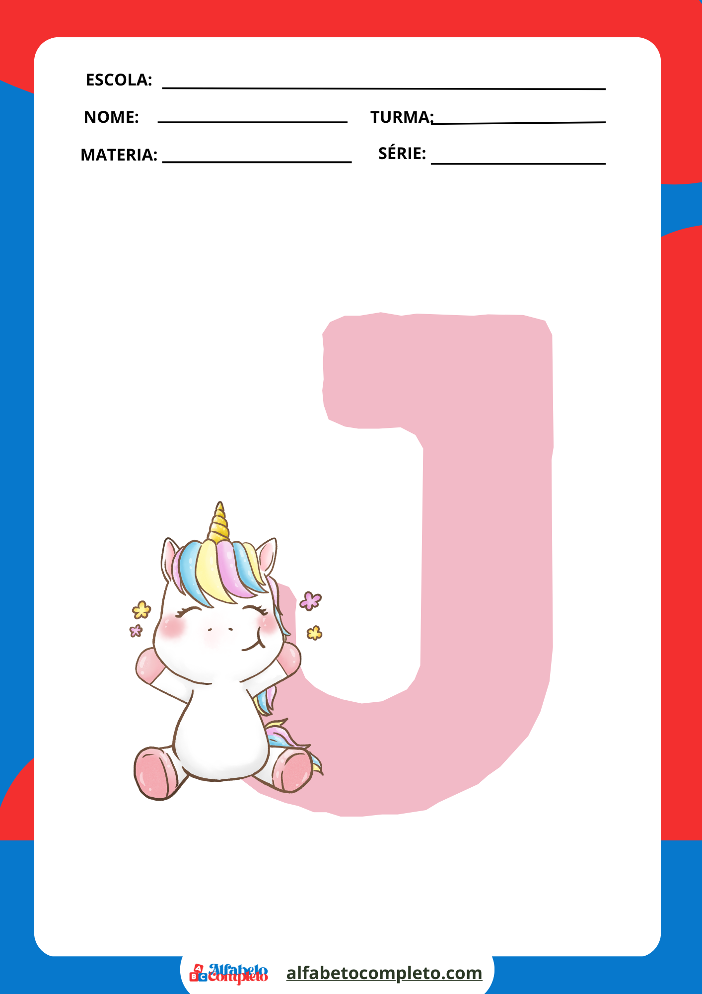 Imprima Grátis: Caderno de Atividades com Alfabeto e Números do Unicórnio para Crianças!