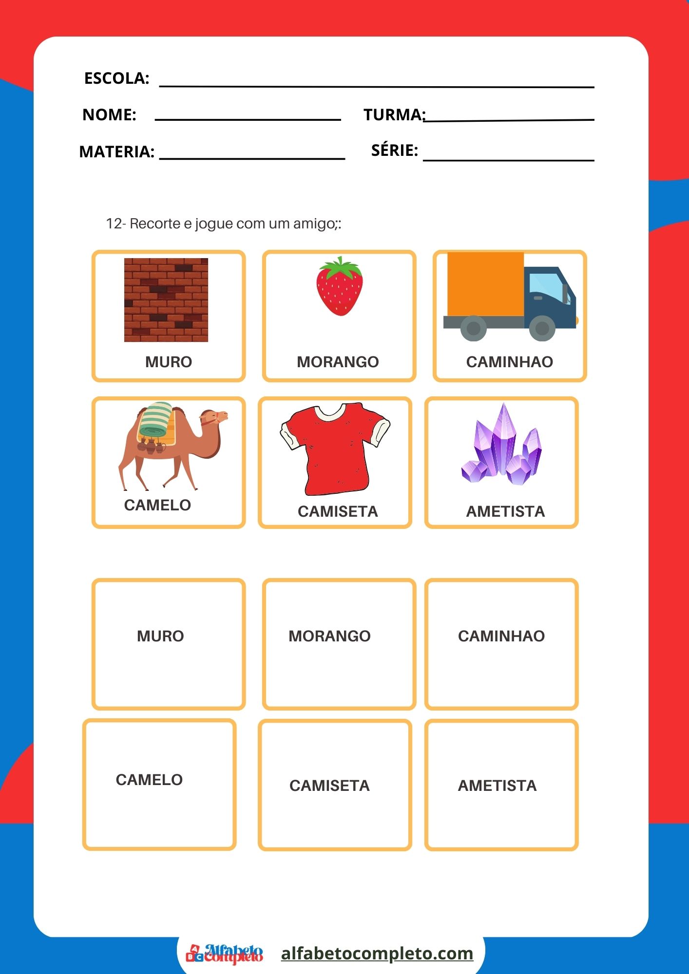 Recorte e jogue com um amigo