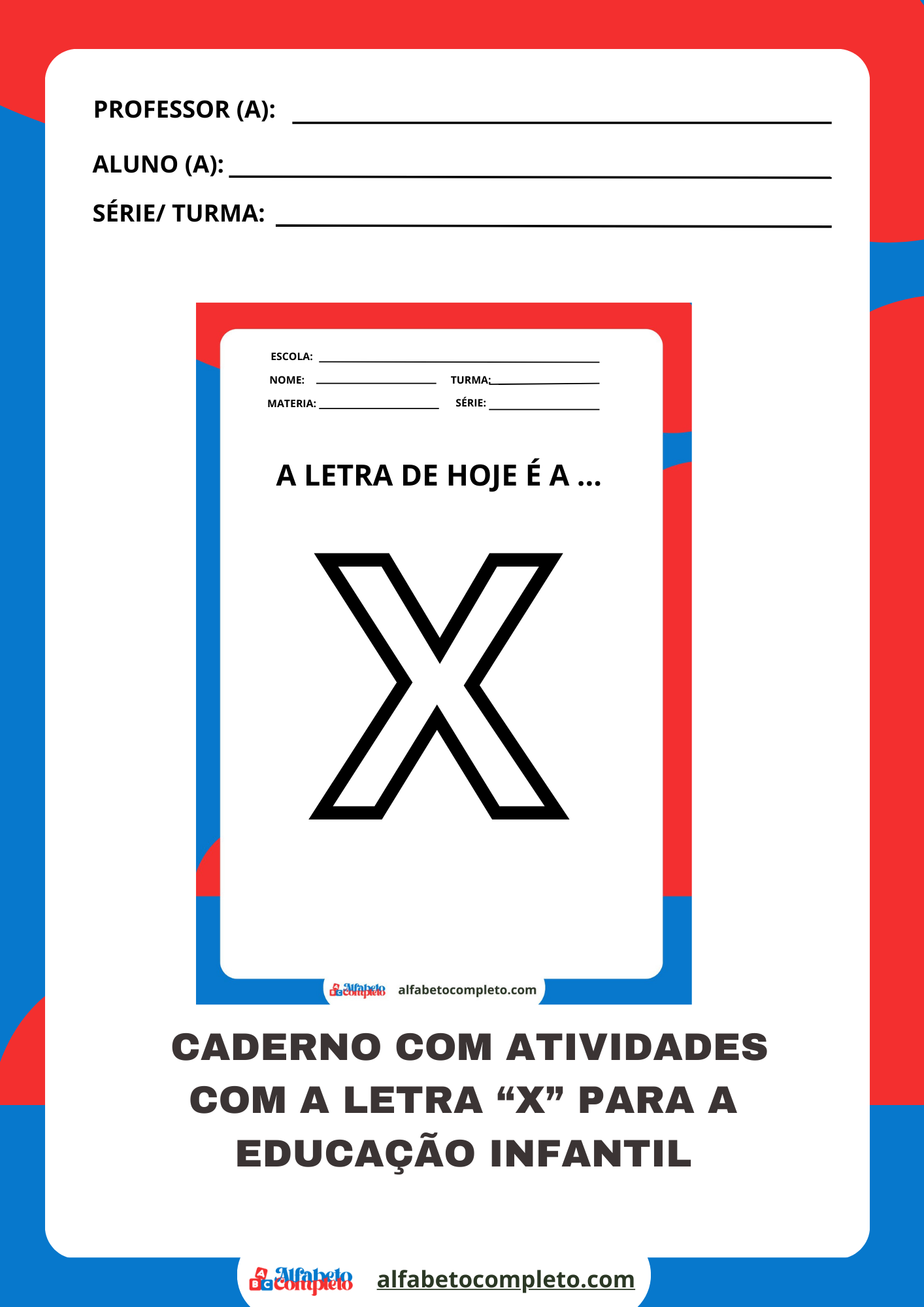 capa de dominó do alfabeto e vogais com ilustração