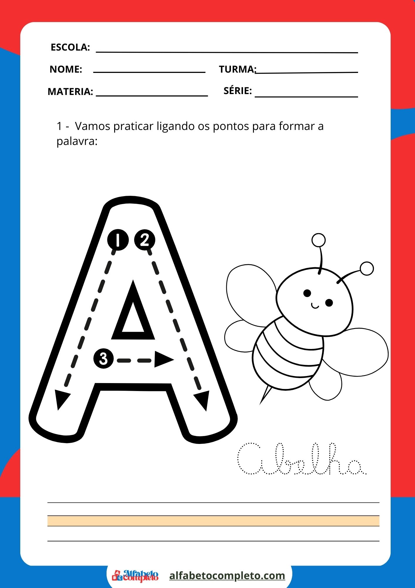 Praticando a Caligrafia com Palavras – Atividades Educativas para Crianças a Partir de 6 Anos